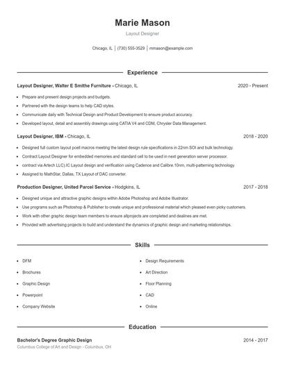 Layout Designer Resume