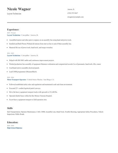 Layout Technician Resume