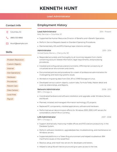Resume example 3