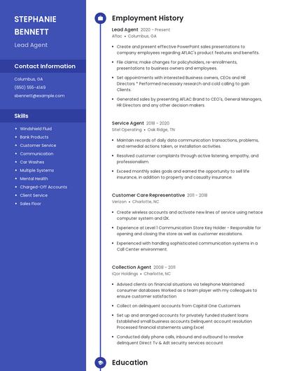 Resume example 5
