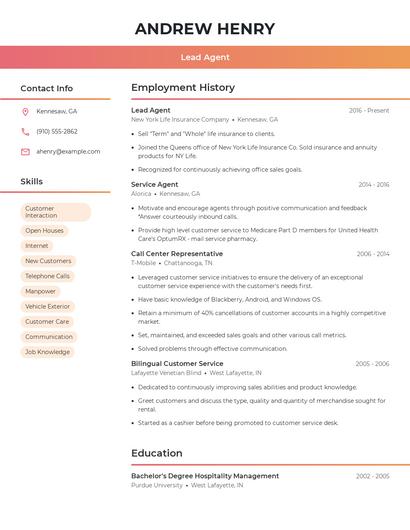 Resume example 3
