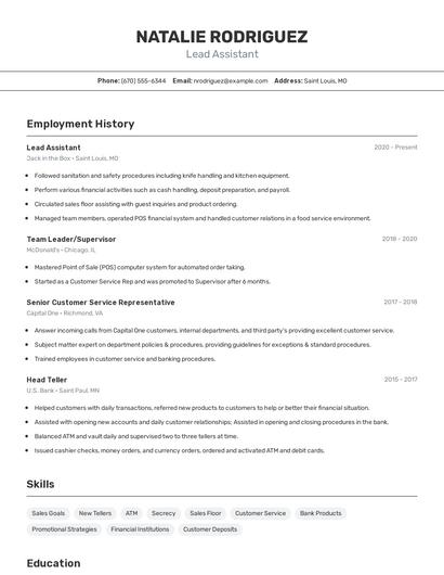 Resume example 2