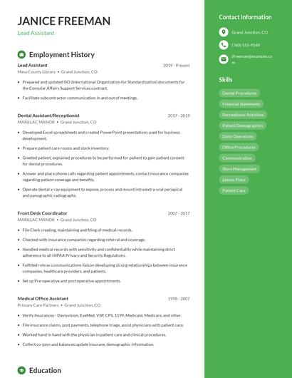 Resume example 5