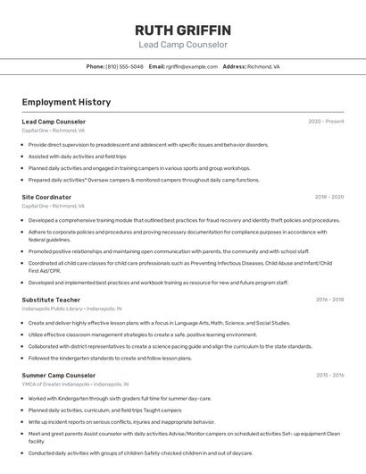 Resume example 2