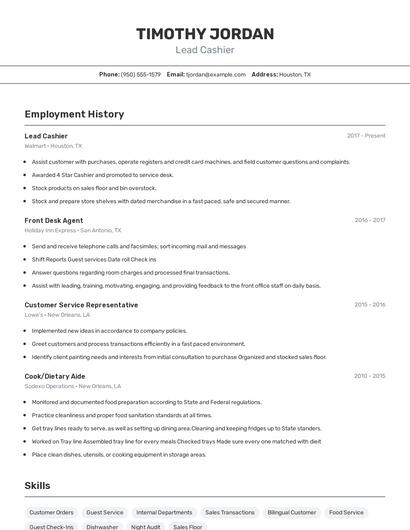 Resume example 2