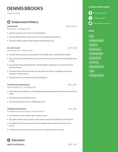 Resume example 4