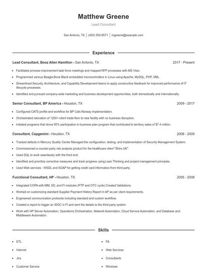 Resume example 1