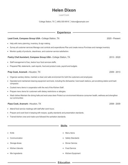 Resume example 1