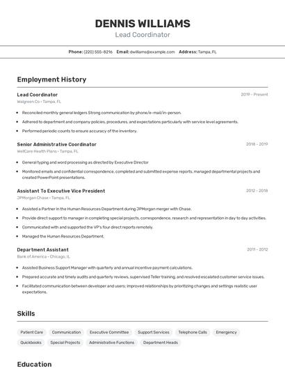 Resume example 2