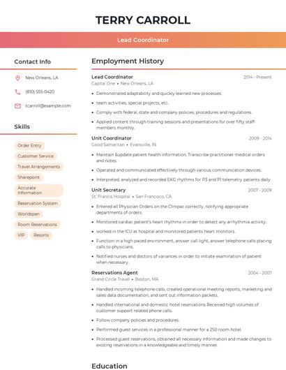 Resume example 3