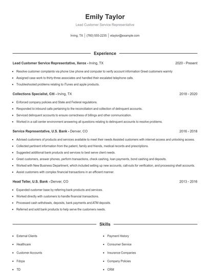 Resume example 1