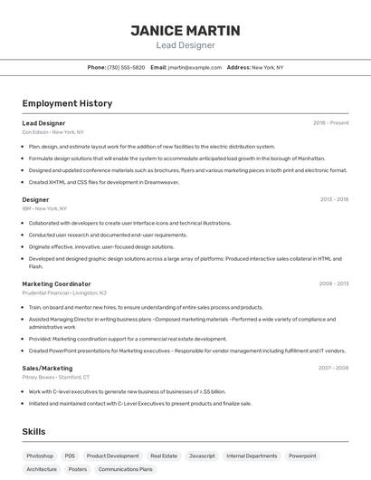 Resume example 2