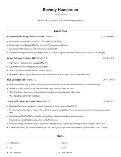 Resume example 1
