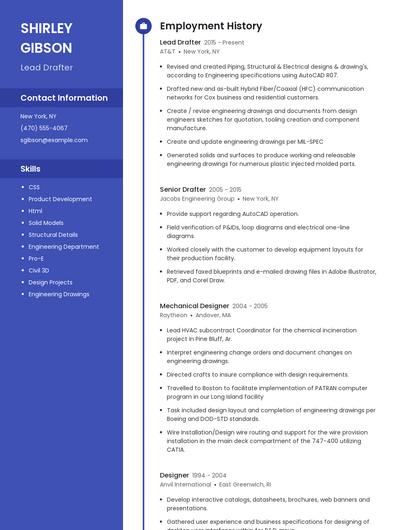 Lead Drafter Resume