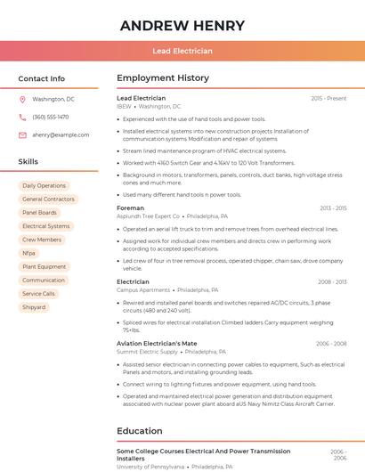 Resume example 3