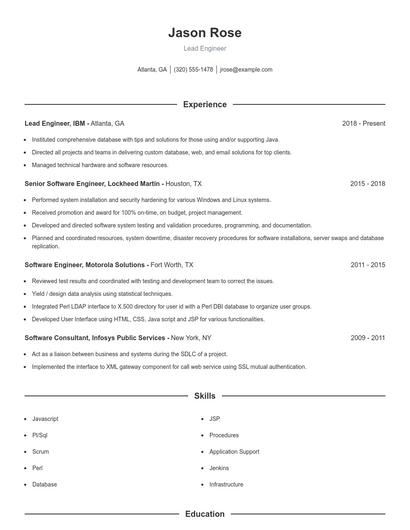 Resume example 1