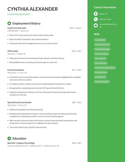 Resume example 4