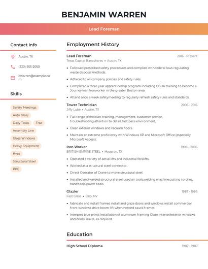 Resume example 3