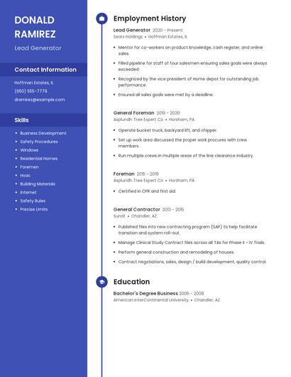 Lead Generator Resume