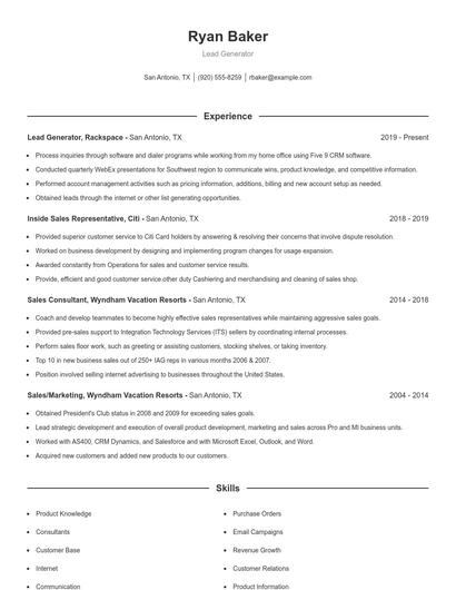 Resume example 1