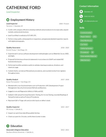 Resume example 5