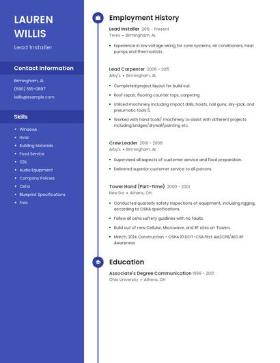Resume example 5