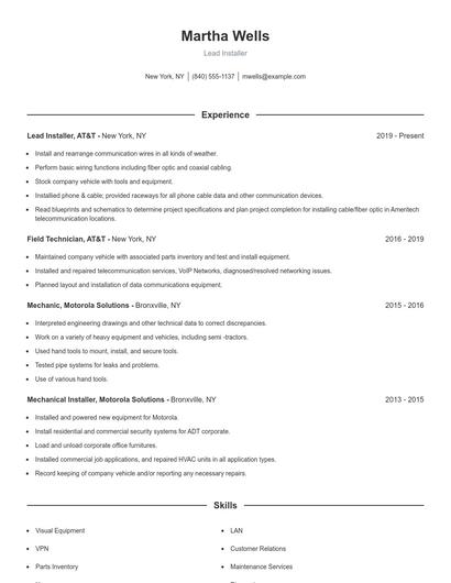 Resume example 1