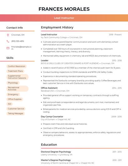 Resume example 3