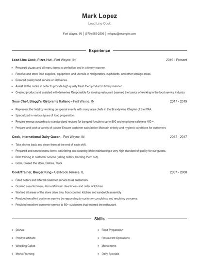 Resume example 1