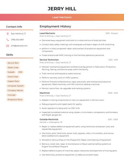 Resume example 3
