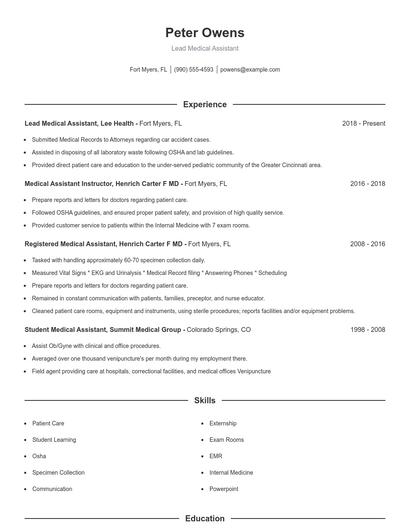 Resume example 1