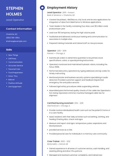 Resume example 5