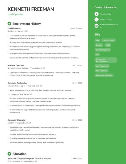 Resume example 4
