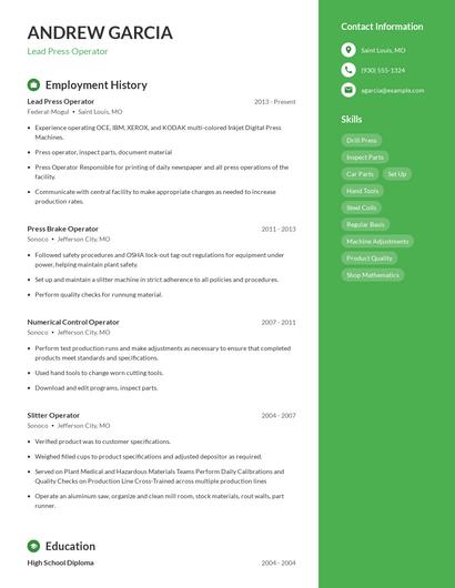 Resume example 4