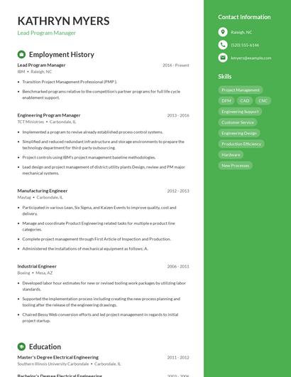 Resume example 4