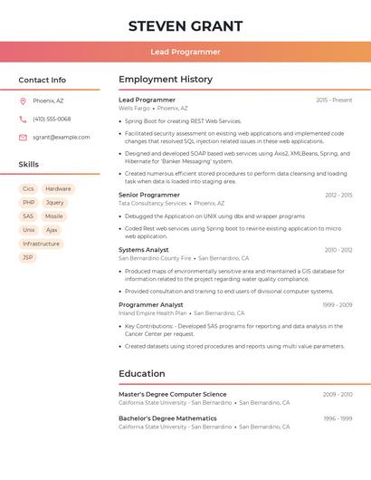 Resume example 3