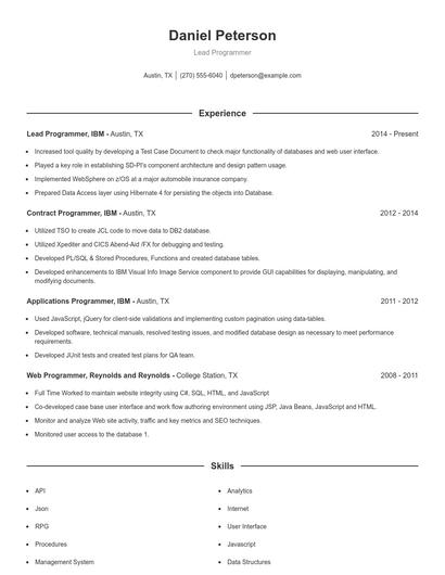 Resume example 1