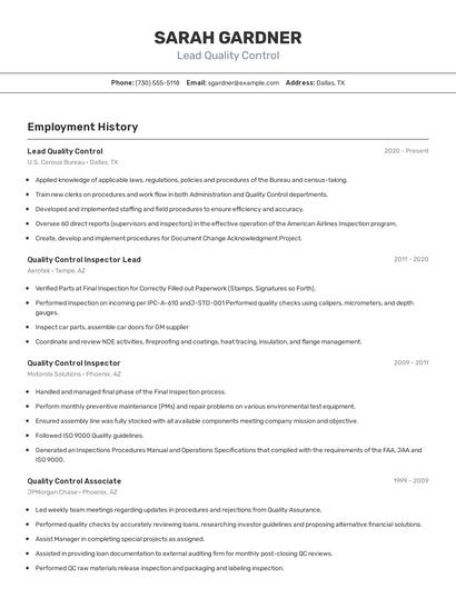 Resume example 2
