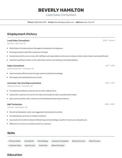 Resume example 2