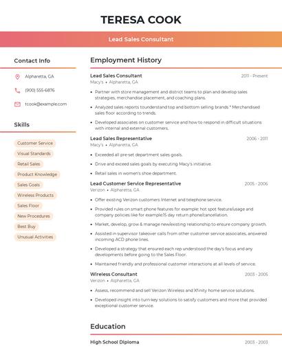 Resume example 3