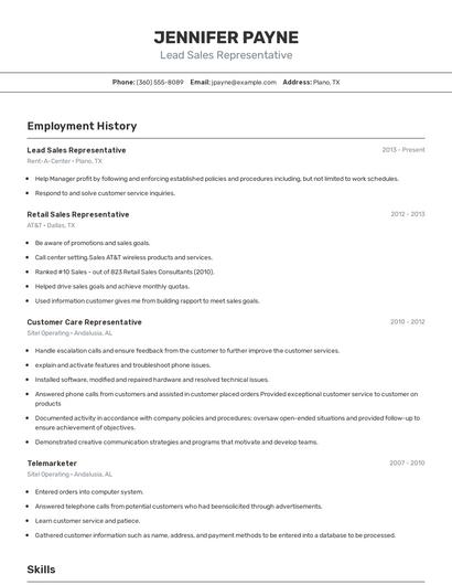 Resume example 2