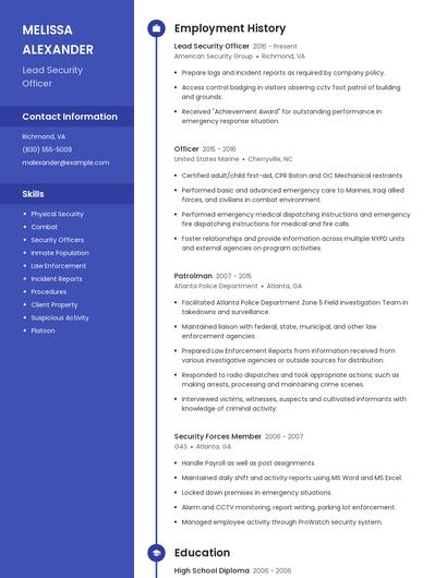 Resume example 5