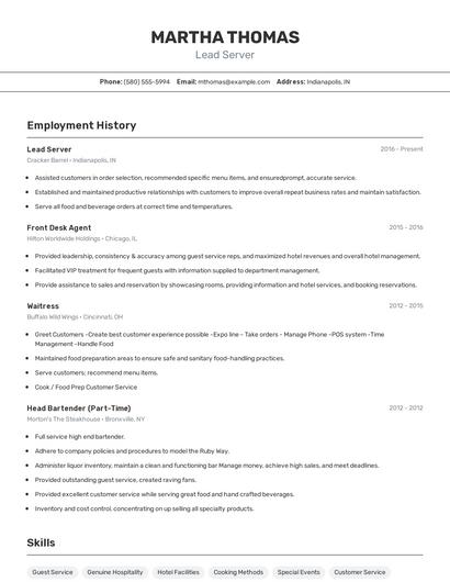 Resume example 2