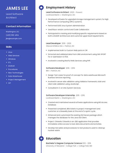 Lead Software Architect Resume