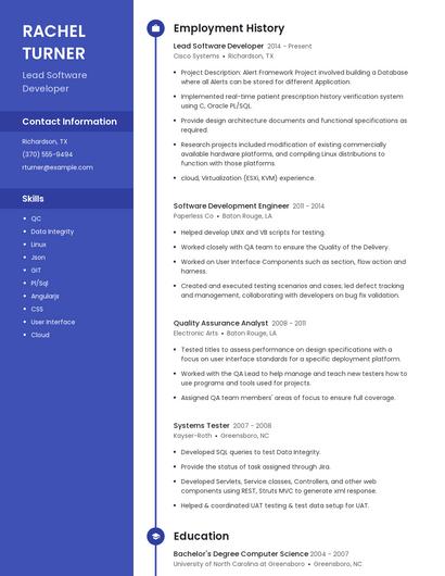 Resume example 5