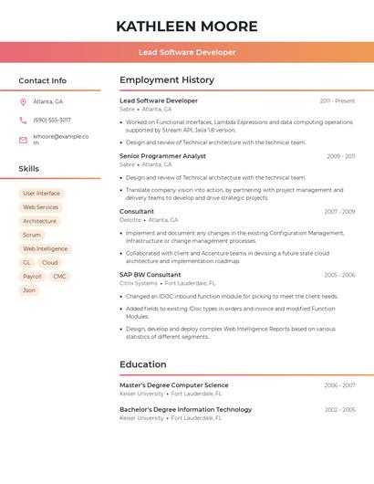 Resume example 3