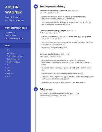 Lead Software Quality Assurance Resume
