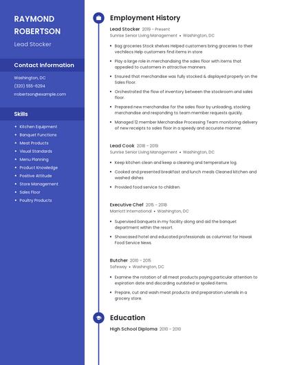 Lead Stocker Resume