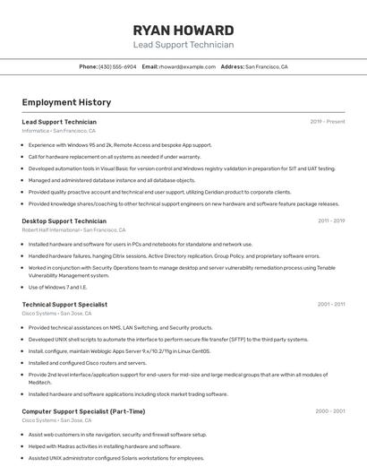 Resume example 2