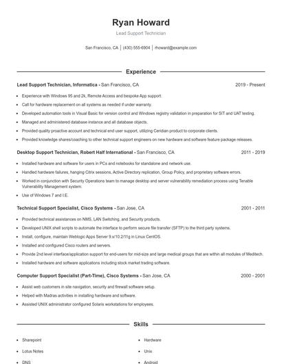 Resume example 1